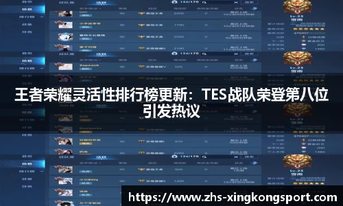 王者荣耀灵活性排行榜更新:TES战队荣登第八位引发热议